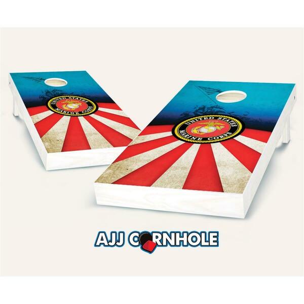 Mkf Collection By Mia K. Farrow USMC Theme Cornhole Set with Bags - 8 x 24 x 48 in. 107-Marines